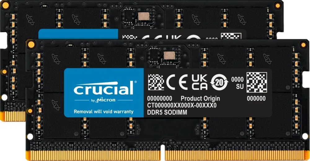 Memória RAM Crucial CT2K32G56C46S5 Memórias RAM 64GB (2x32GB) DDR5 5600MHz CL46 ECC Unbuffered