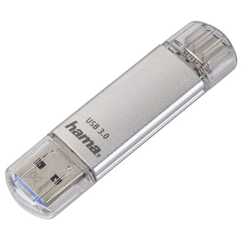 Pen Drive HAMA C-Laeta 64 GB USB Type-A e Type-C Prateado