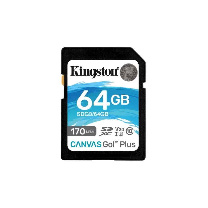 Kingston Canvas Go Plus SDXC 64GB UHS-I U3 V30 Classe 10