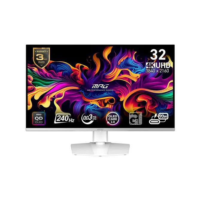 Monitor MSI 31.5" MPG 321URXW QD-OLED 4K 16:9 240Hz FreeSync Premium HDR400 (0.03ms)