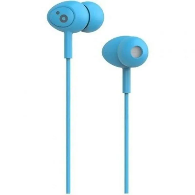 Auriculares Sunstech Pops com cabo jack 3,5 mm, microfone integrado, intra-auriculares, azul