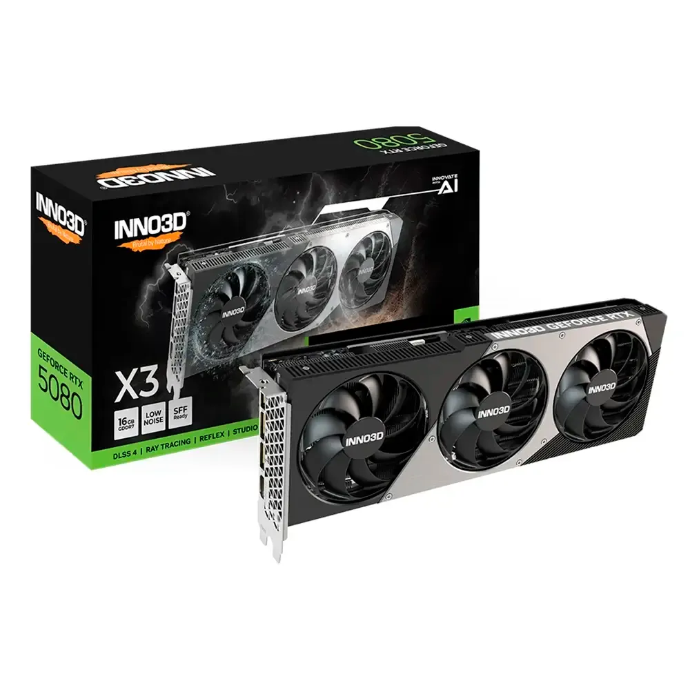 Placa Gráfica INNO3D NVIDIA GeForce RTX 5080 Blackwell X3 16GB GDDR7 DLSS4