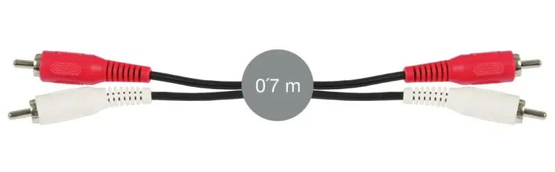 Cabo Áudio 2x RCA Macho - 2x RCA Macho 0,7m - AA-203-070