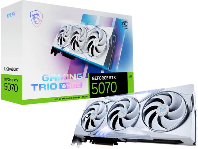 Gráfica MSI GeForce® RTX 5070 GAMING TRIO OC WHITE 12GB GDDR7 DLSS4