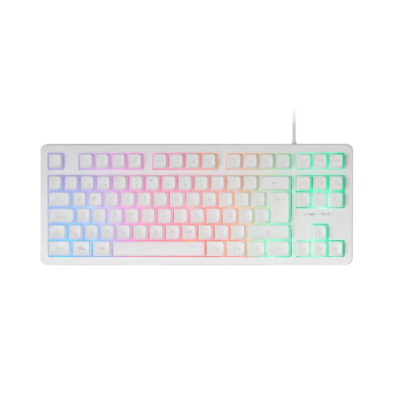 Teclado Mars Gaming MK023 TKL FRGB Rainbow H-Mech Red Switch Layout PT Branco