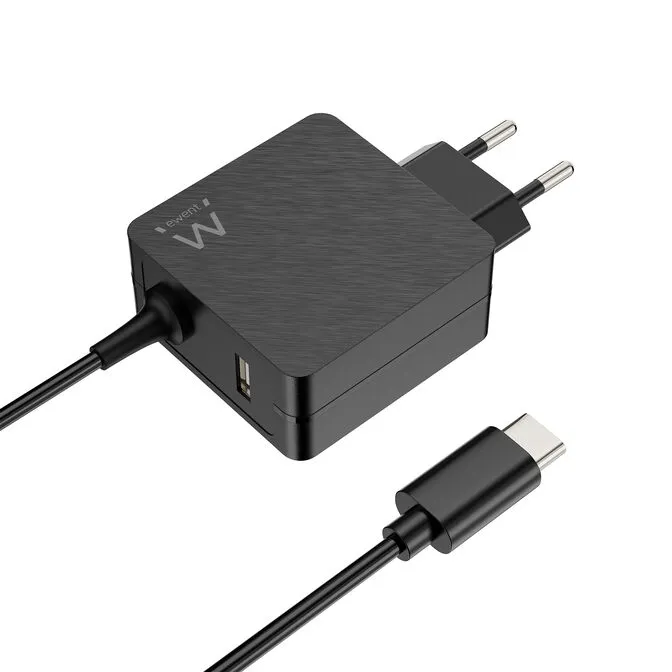 Carregador de Portátil Ewent USB-C + 1-Porta USB-A PD 45W Preto