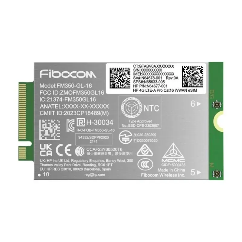 Tarjeta de Red HP AM5R3AA Módulo Interno 4G LTE Cat16 eSIM GPS 2 Gbps
