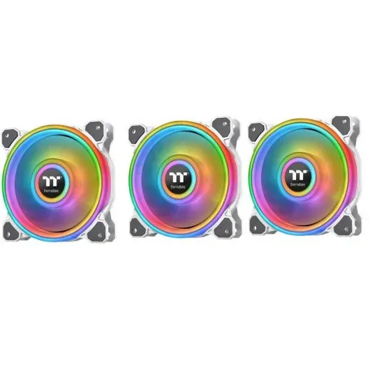 Pack 3 Ventoinhas Thermaltake Riing Quad 12 RGB Radiator Edição Premium Branco