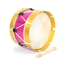 Bombo Tradicional Adamastor Nº2 Rosa/ Aro Dourado 30cm