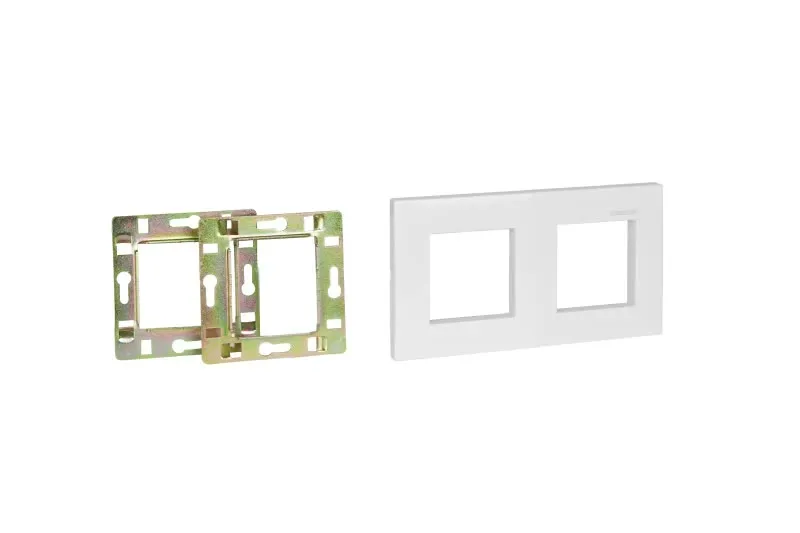 Espelho E Chassis P 2 Caixas Universais 150 x 80mm Branco - WP-150MCH