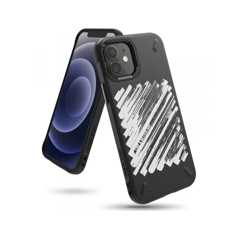 Capa Silicone iPhone 12 Mini Onyx Design Paint Basic Preta