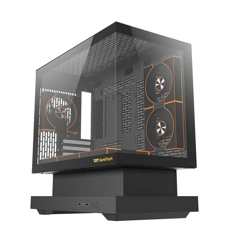 Caixa de Computador Caixa Mini-Torre Darkflash FLOATRON F1 DF-FLOF1DM8L-BK Painéis Vidro Temperado ARGB