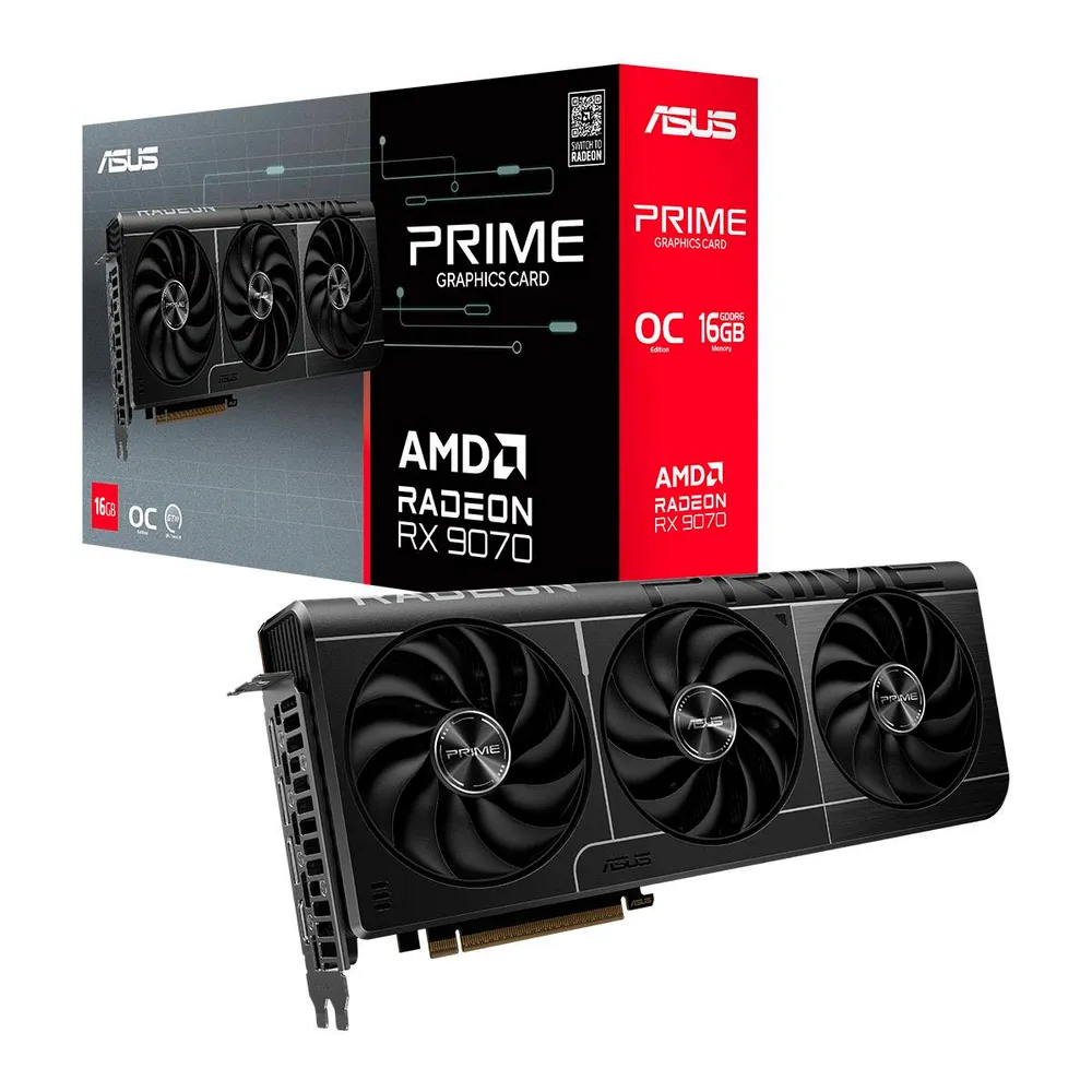 Placa Gráfica Asus AMD Radeon RX 9070 RDNA 4 Prime OC 16GB GDDR6