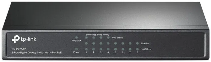 Switch TP-Link TL-SG1008P 8 Portas Gigabit c/ 4 Portas PoE