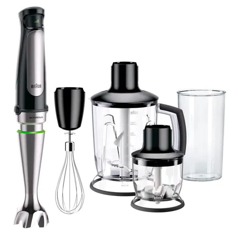 Varinha Mágica + Acessórios 1,25L 1000W MultiQuick 7 MQ 7045X (Preto/Inox) - BRAUN