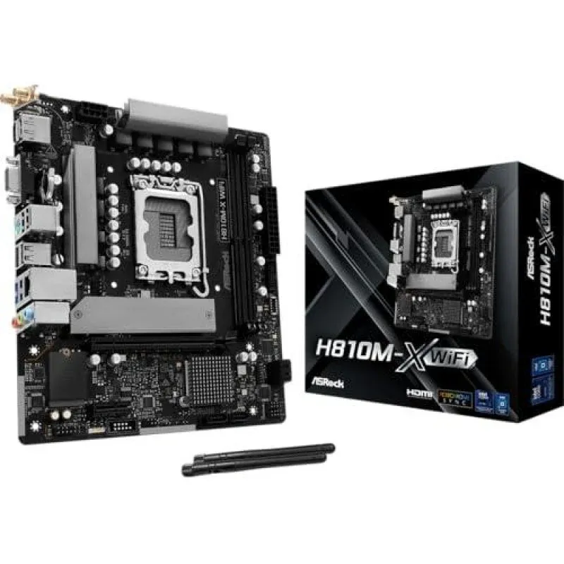 ASRock H810M-X WiFi Motherboard Micro-ATX Intel H810 LGA 1851 WiFi