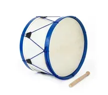 Bombo Tradicional Adamastor PLX16 Branco/Aro Azul 40cm