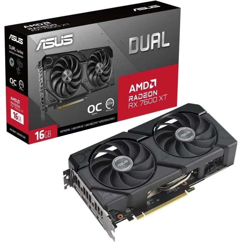 Placa Gráfica ASUS Dual Radeon RX 7600 XT OC Edition 16GB GDDR6