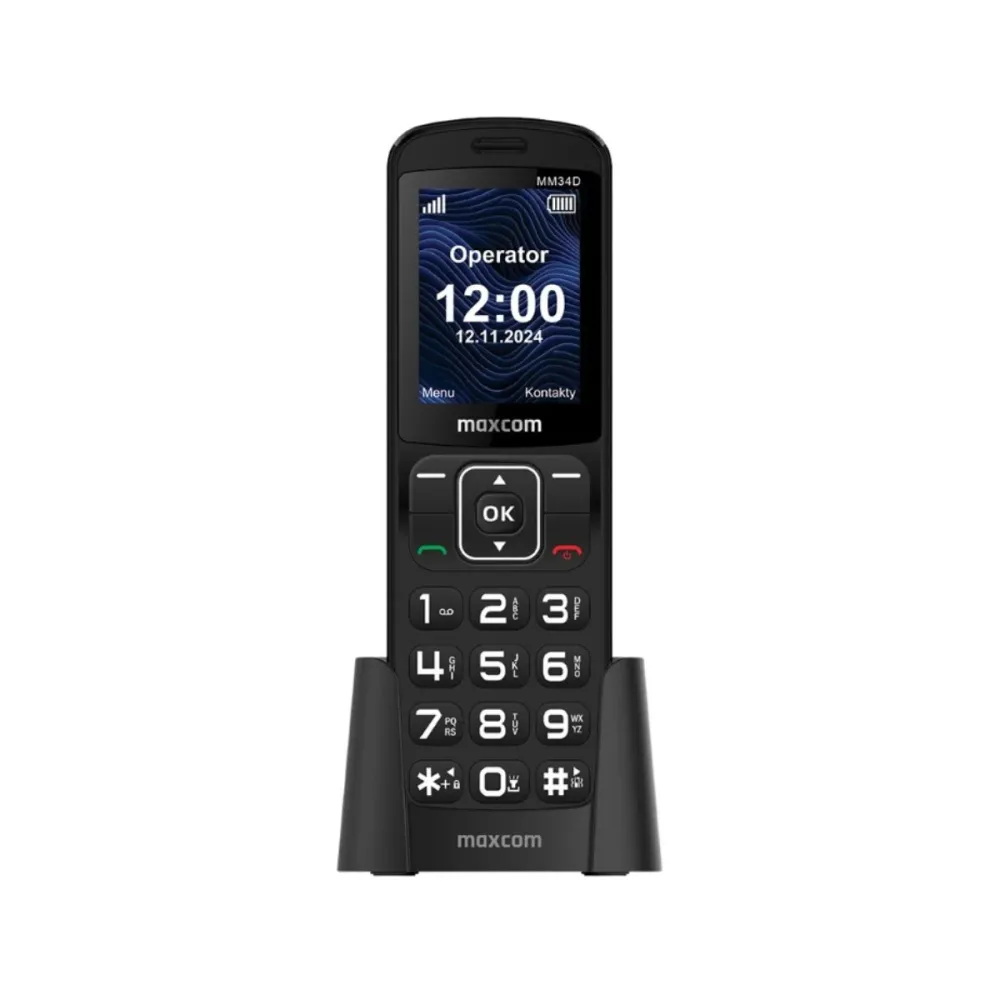 Telefone Maxcom MM34D Single SIM Preto