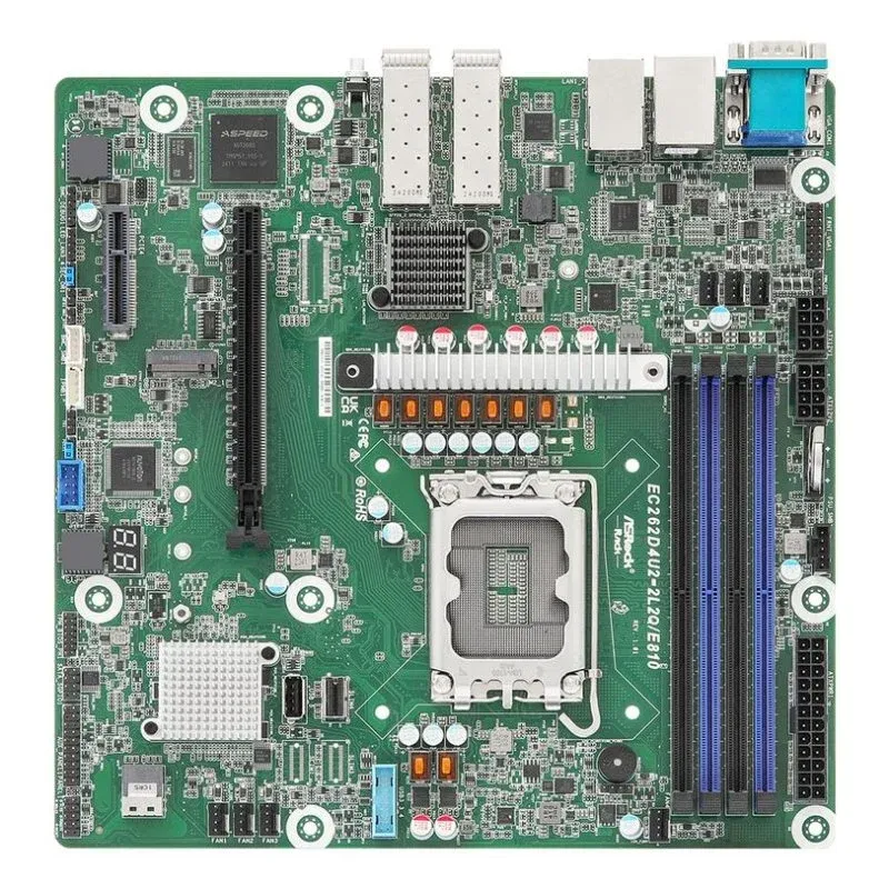 Motherboard AsRock EC262D4U2-2L2Q/E810 Intel C262 LGA 1700 DDR5 micro ATX ECC RAID Dual LAN IPMI