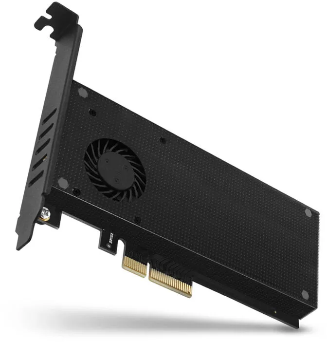 Adaptador PCIe 3.0 AXAGON PCEM2-DC 4x - DUAL M.2 SSD (NVMe + SATA), dual voltage