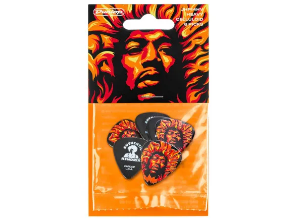 Dunlop JHP14HV Jimi Hendrix 69 Psych Series Voodoo Fire Celluloid Heavy 6-Pack