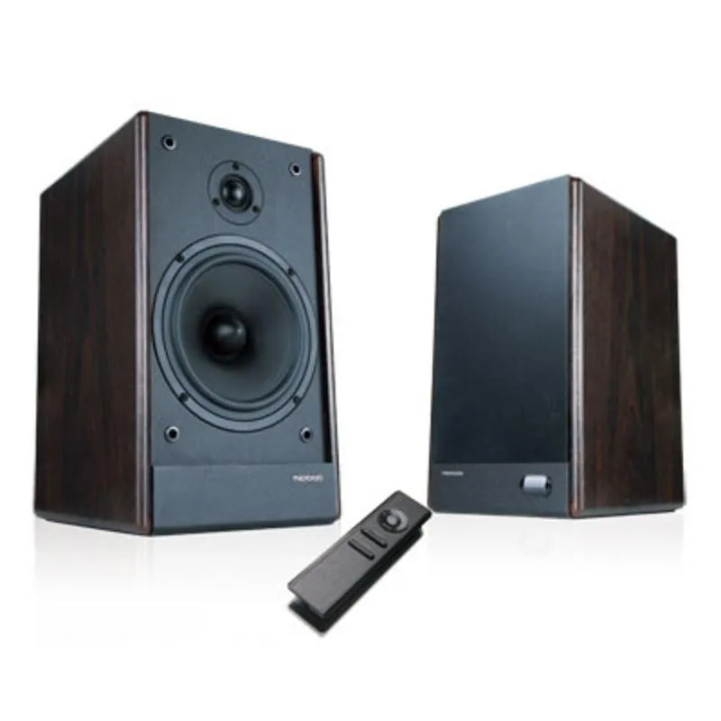 Altifalantes Microlab 2 vias com fio 100W madeira com tweeter e multi-room