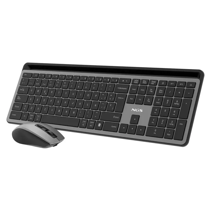 NGS Eclipse Kit Teclado + Rato Recarregáveis Multifunções Sem Fios com 12 Teclas Multimédia