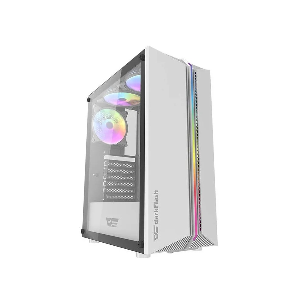 Caixa ATX DK151 LED + 3 Ventoinhas RGB (Branco) - DARKFLASH