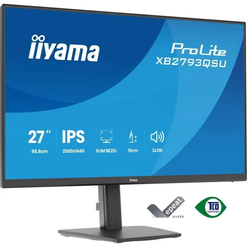 Monitor iiyama ProLite XB2793QSU-B1 27" QuadHD 75Hz IPS Altura Ajustável 1ms