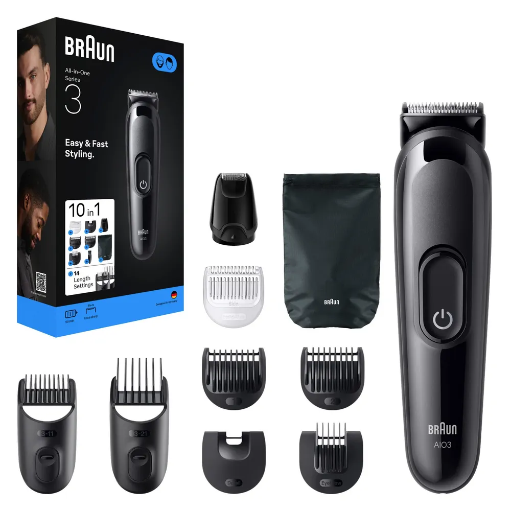 Aparador Multigroom Braun Series 3 Mgk3560 - 10 Em 1 | Barba | Cabelo | Corpo
