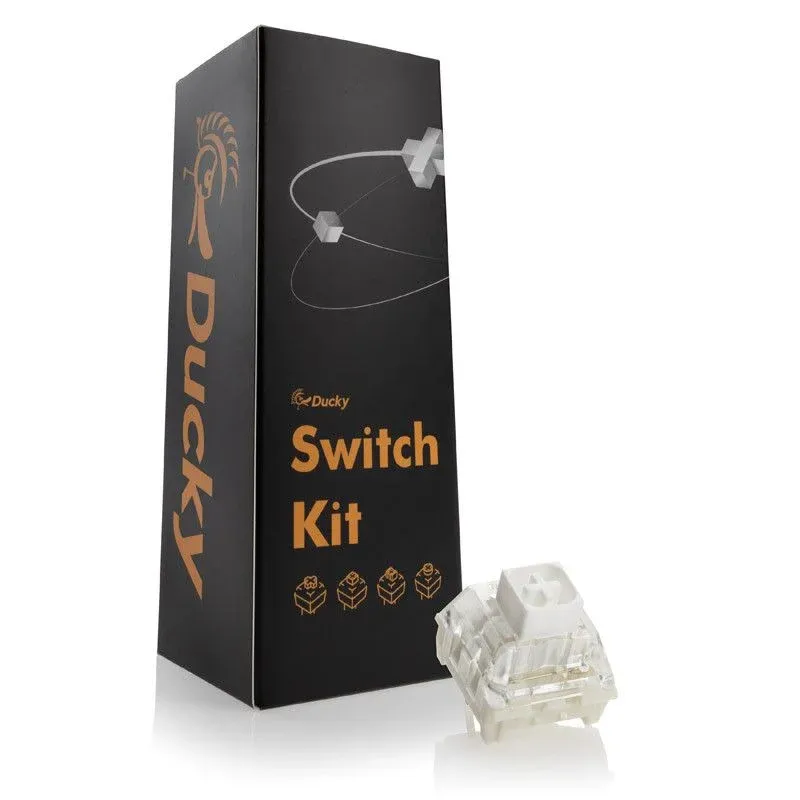 Pack 110 Switches Ducky Kailh Box White Mecânicos 3-Pin Clicky MX-Stem 45g