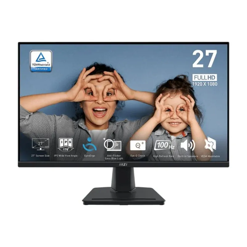 MSI Pro MP275QDE Monitor 27" Wide Quad HD 100Hz IPS HDR VESA com Altifalantes