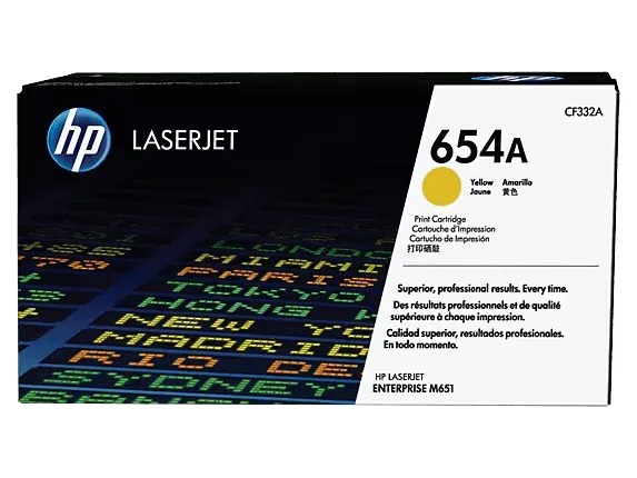 Toner HP LaserJet Original 654A Amarelo, CF332A