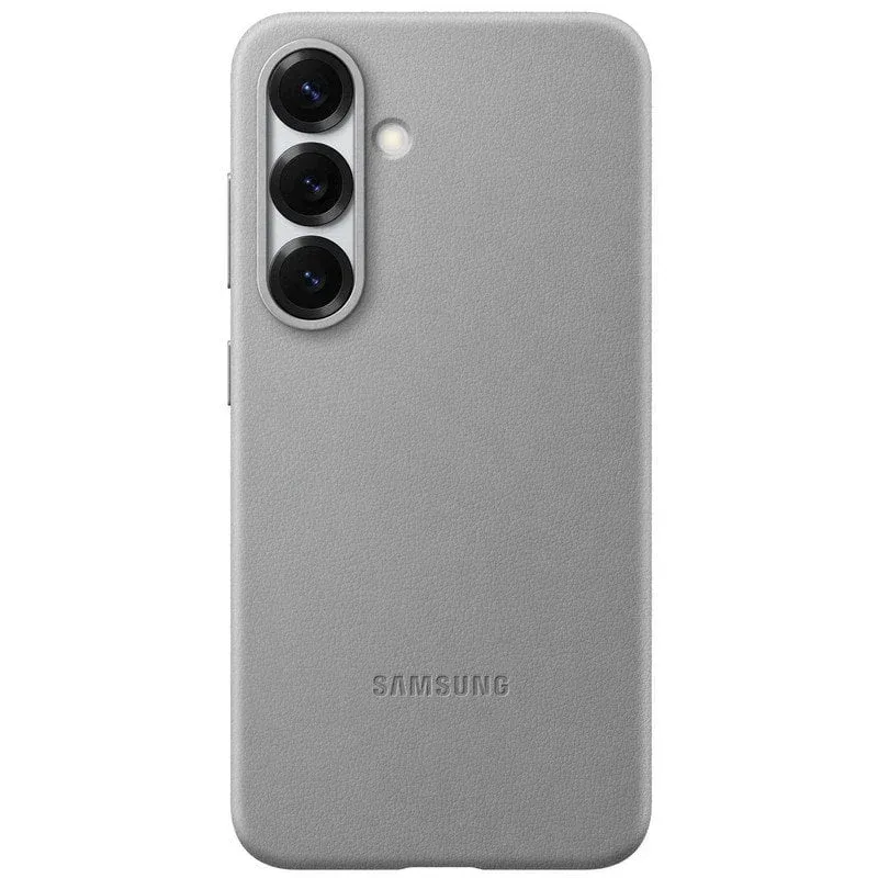 Capa de Pele Vegana Galaxy S25 Cinzenta