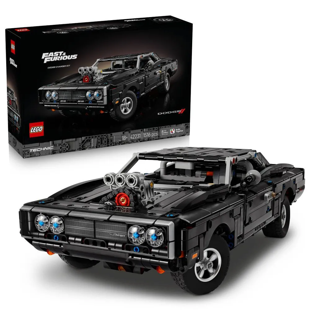 LEGO Technic: Fast and Furious - Carro Dodge Charger R/T | Idades 18+ | 1516 Peças | Item 42231