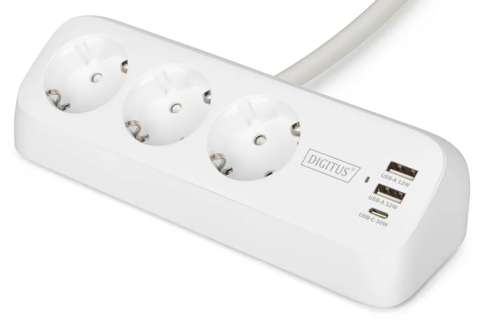Digitus DA-70626 régua de energia de escritório de 3 vias DA-70626
