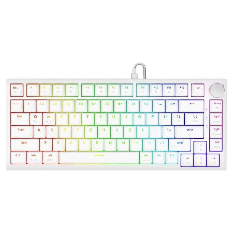 Teclado Savio ASTRAL WHITE JADE magnético compacto switches Outemu White Jade RGB