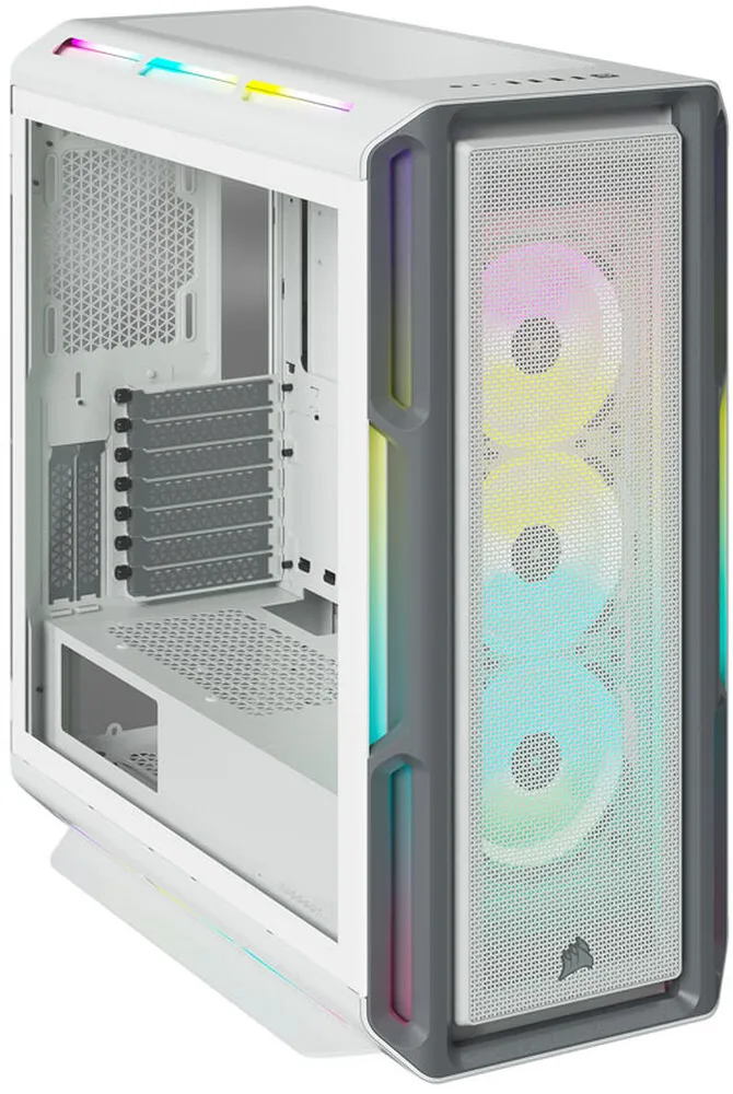 Caixa ATX Corsair 5000T iCUE RGB Branco Vidro Temperado
