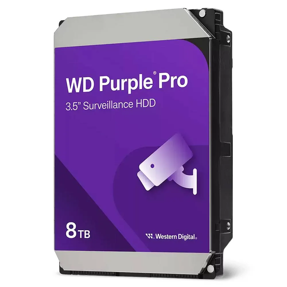 Disco Rígido 3.5 Western Digital WD Purple Pro 8TB 7200RPM 256MB Cache 267MB/s CMR Air SATA III 6Gb/s