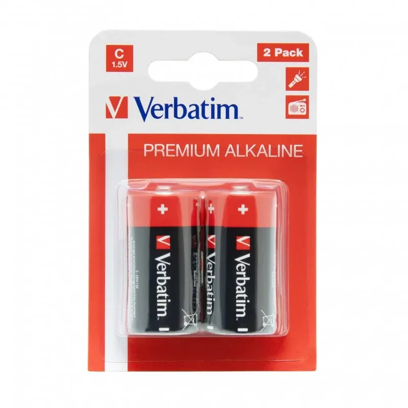 VERBATIM PILHAS ALCALINAS C-LR14 1.5V PACK 2
