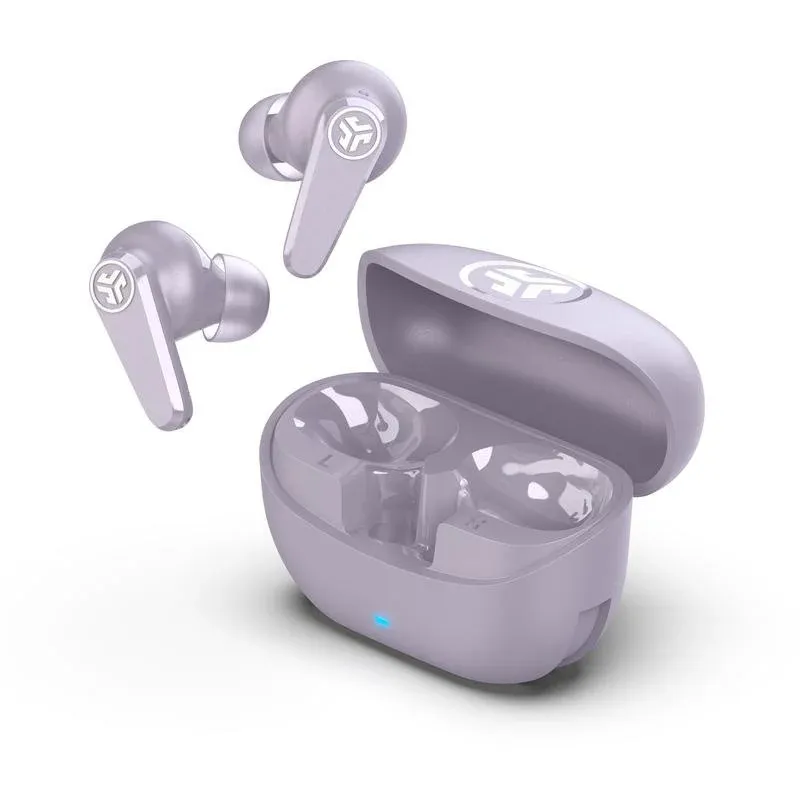 Auriculares JLab Go Pods ANC inalámbricos Bluetooth com Cancelamento de Ruído, controlo táctil, lilás