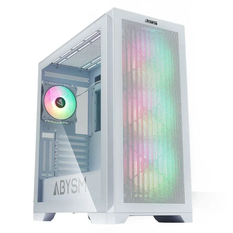 Caixa de Computador Abysm Gaming Danube Mura BX300 ARGB E-ATX Vidro Temperado USB 3.2 Branca