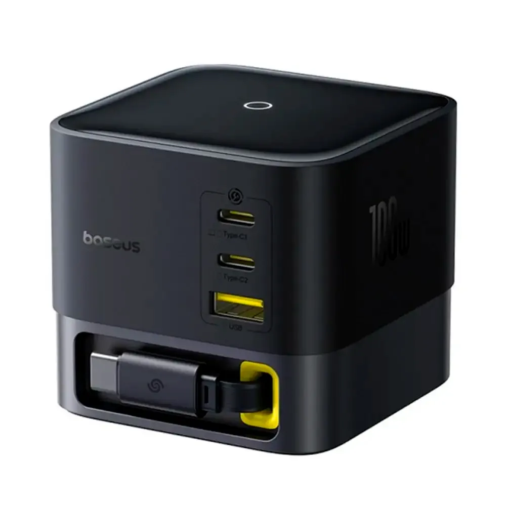 Carregador Baseus Super Gan Desktop 100W USB-C/USB-A Preto Cósmico