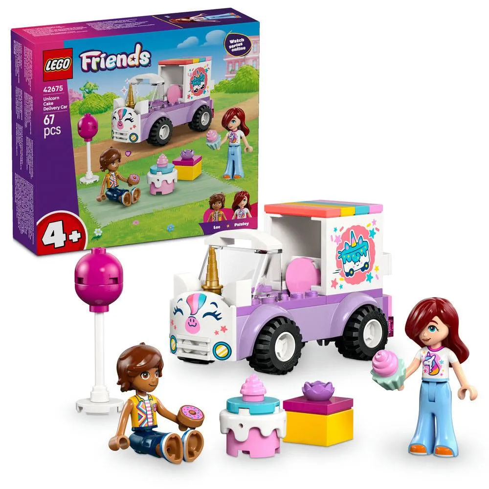 LEGO Friends: Carro de Entrega de Bolos em Forma de Unicórnio | Idades 4+ | 67 Peças | Item 42675