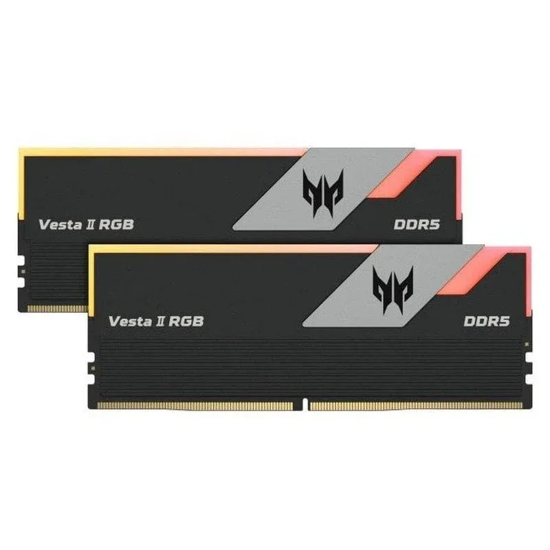 Memória RAM Acer Predator Vesta II RGB DDR5 6000MHz 32GB (2x16GB) CL34 AMD EXPO e Intel XMP