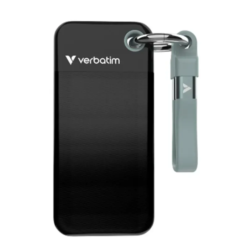 VERBATIM SSD EXTERNO POCKET 128GB USB-C BLACK/ GREY