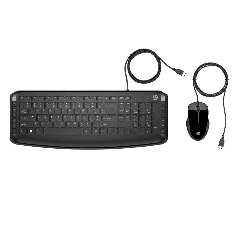 Teclado HP Pavilion 200 com fio completo com rato ambidestro preto