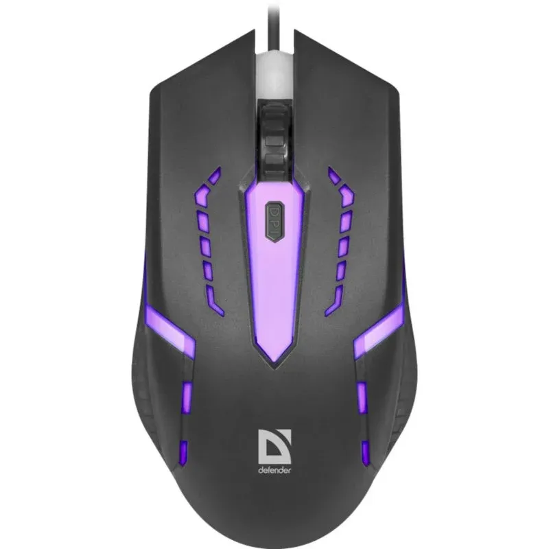 Rato Defender FLASH MB-600L USB 1200 DPI Preto Iluminação Multicolor