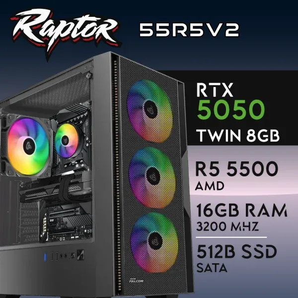 PC Gaming RAPTOR-55R5V2 - R5 5500 | RTX5050 8GB | 16GB | SSD 512